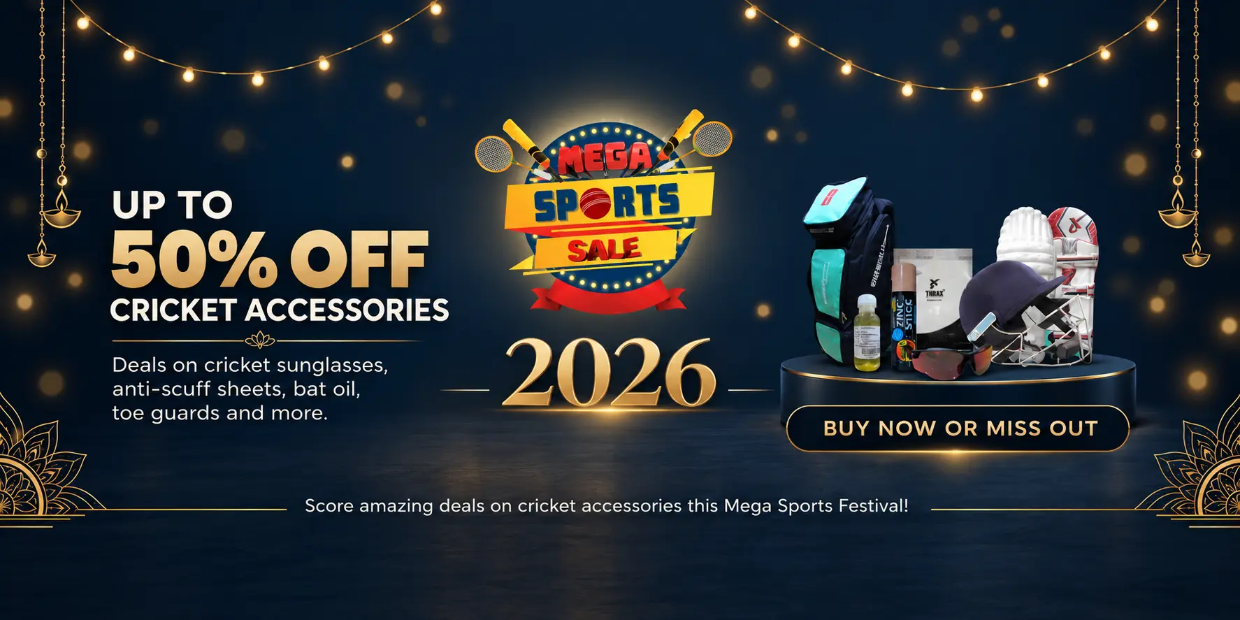 Cricket Accessories Mega Sports Sale 2026